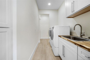 Laundry, storage, sink, changing area