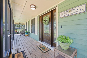 Screened entry porch.