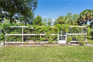 protected garden area with irrigation.