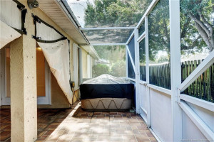 Hot tub in extended patio