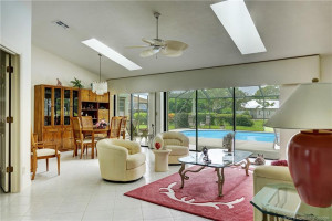 Living to dining with pool view