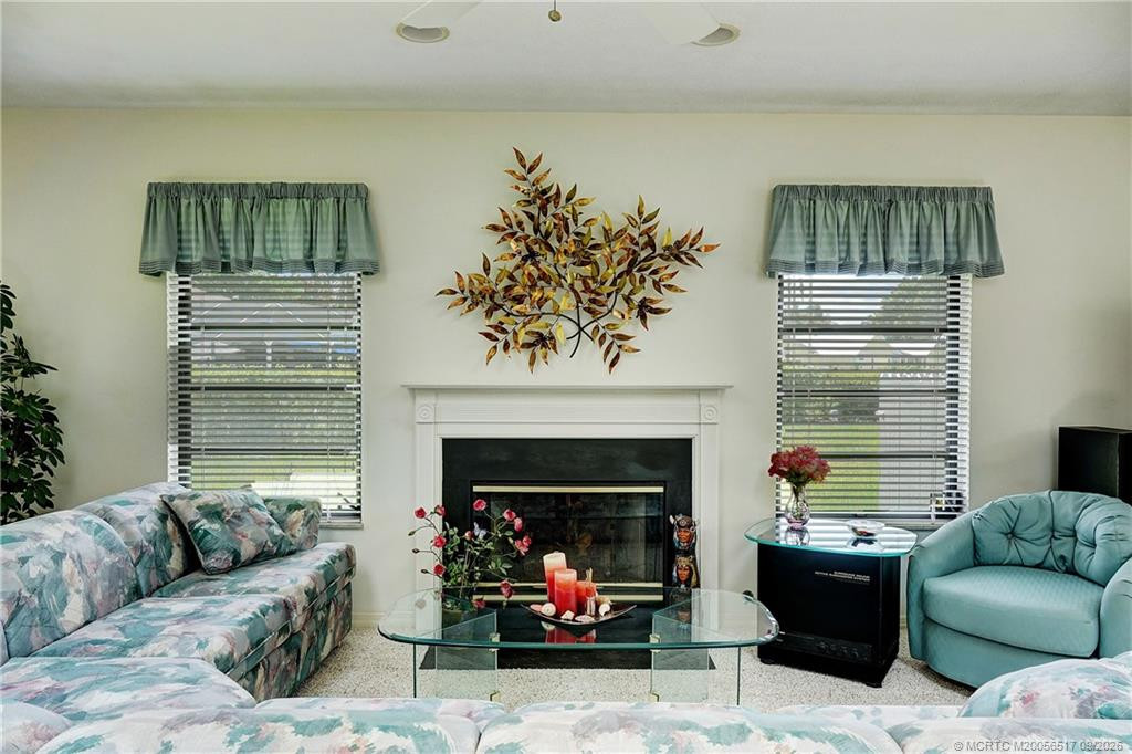 Fireplace to west of extra living space