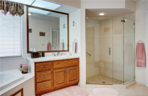 Main bathroom separate shower, dual sinks