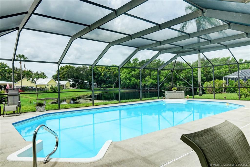 Screened pool from cabana