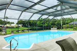Screened pool from cabana
