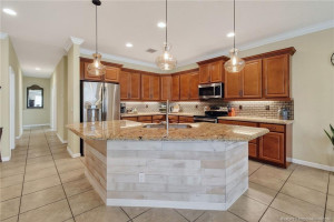 Kitchen Island from outsied the kitchen