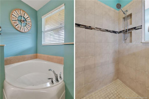 Shower and Tub in Primary Suite Bath