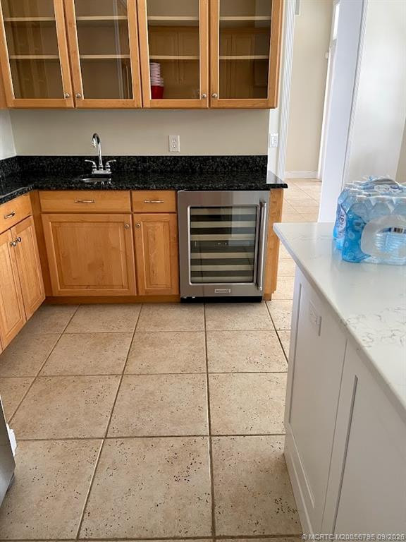 Kitchen with wine cooler