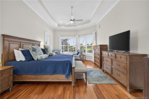 Master bedroom over looks the pool