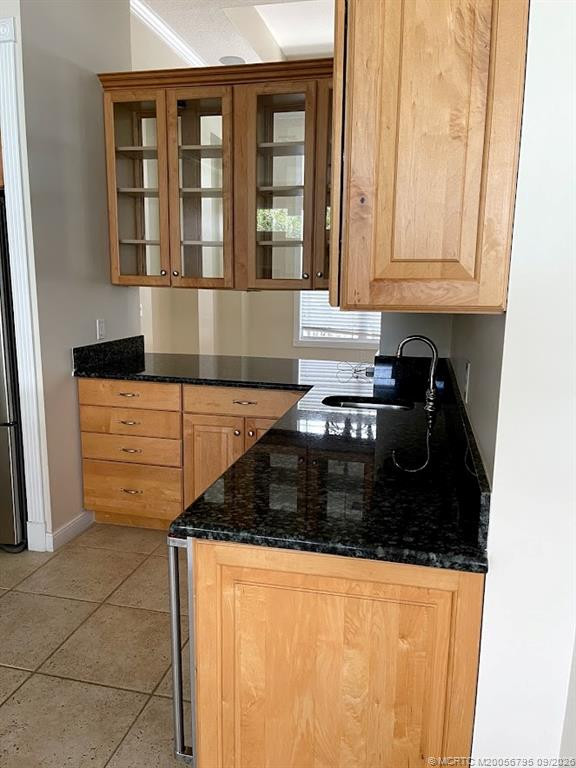 Kitchen with pass-thru to dining room