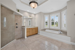 Master bath with his vanity