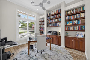 Office with built in bookcases