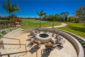 Fire pit at 18th hole