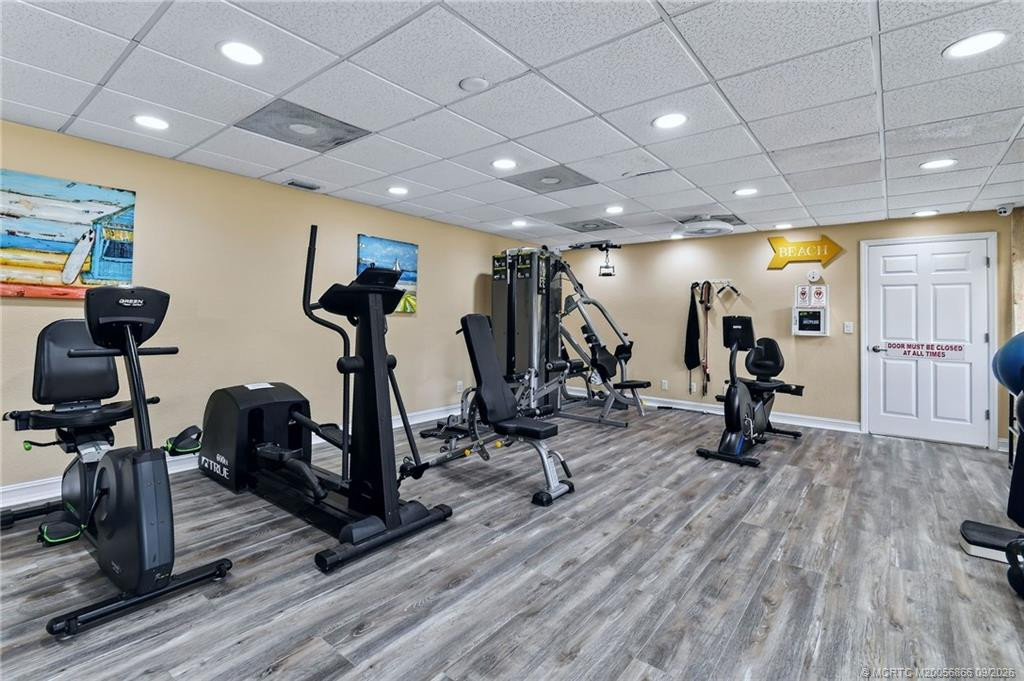 Community fitness center with cardio and strength-training equipment.