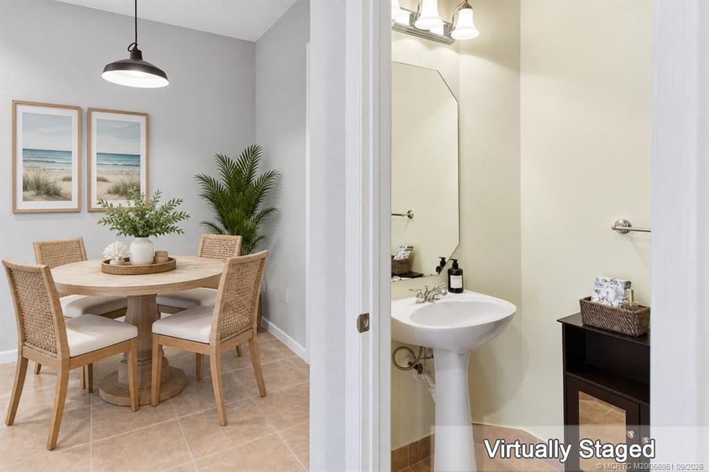 Virtually staged Breakfast area