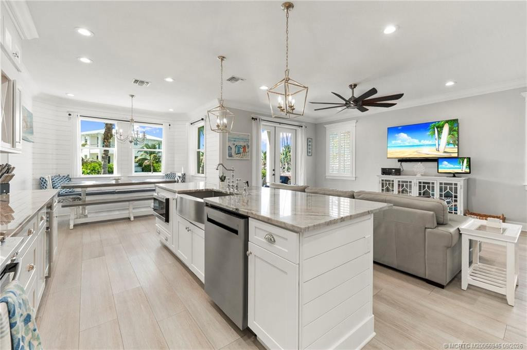 Kitchen and Large Island