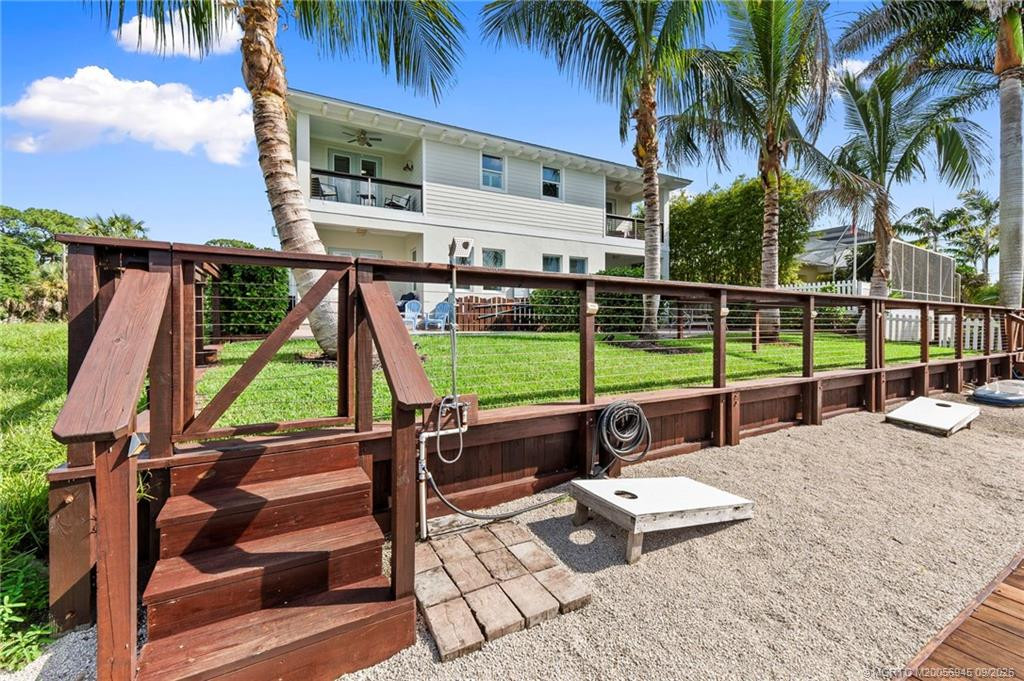 Fully Fenced Back Yard leading to Dock