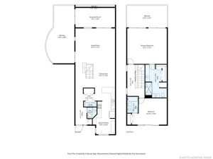 Spacious two-story layout with approximately 1,900+ SF of living space, two bedrooms, 2.5 baths, and multiple expansive terraces for enjoying the ocean and river views.