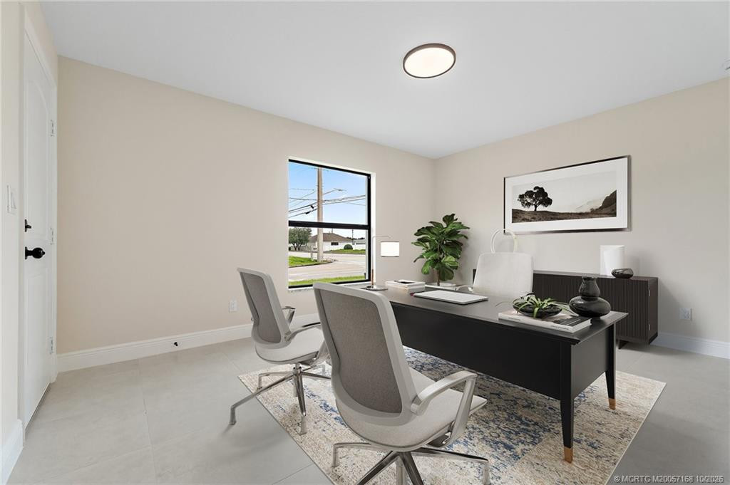 4th bedroom staged as a home office