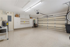 2-car garage with epoxy flooring