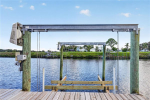 12,000 pound boat lift. Bunks replaced in 2026