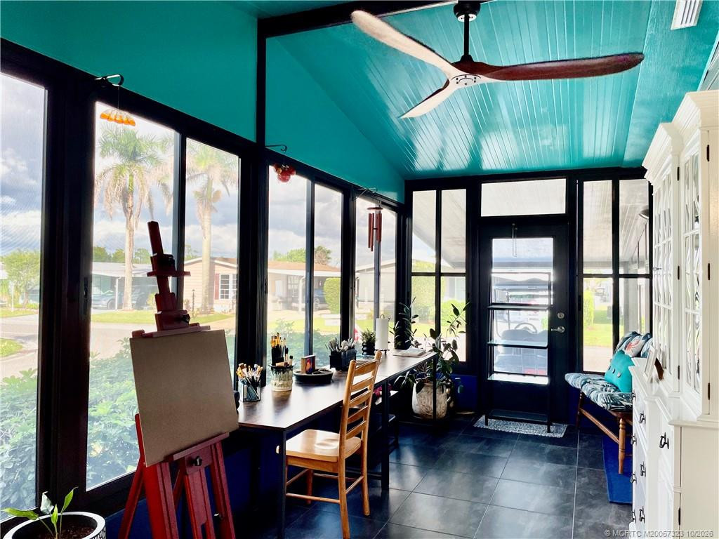Enclosed front porch w/split A/C & heat unit. New in 2024.