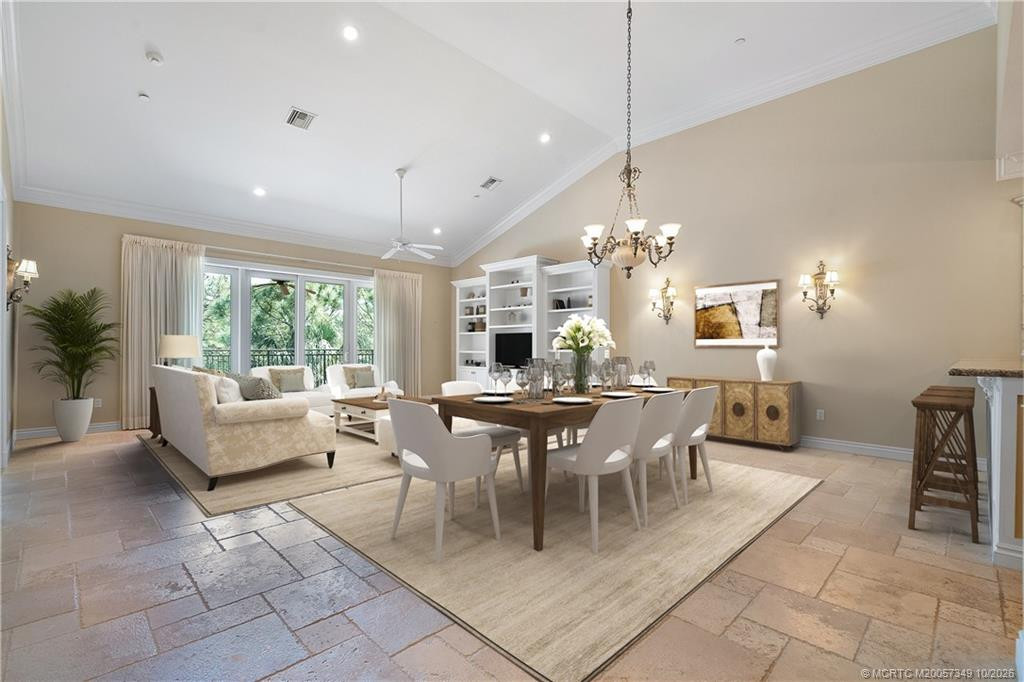 Great room virtually staged