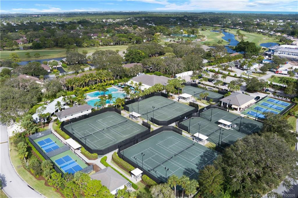 Club pool, tennis and pickleball courts