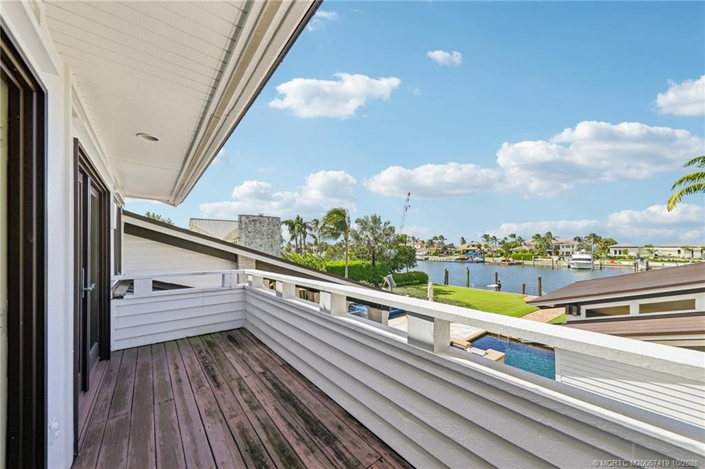 Owner's suite balcony overlooks the water