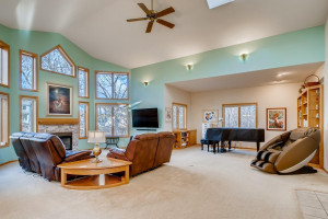 Photo for 308 Arthur Street, Edina, MN 55343 - Listing #5728996 Relax in the massive living room with high ceilings, enveloped by windows and nature.