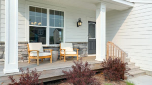 Photo for 12292 62nd Street NE, Otsego, MN 55301 - Listing #6112849 The simple pleasures of life! Enjoy an evening sunset on this covered porch that comfortably fits a few chairs and small table for relaxing and enjoying the seasonal weather. *pictures are of model home, actual colors may vary.