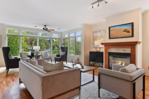 Photo for 4438 Thomas Avenue S, Minneapolis, MN 55410 - Listing #6088133 Entertain in the living room with hardwood floors and gas fireplace.