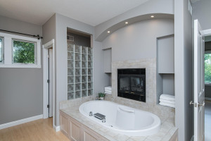 Photo for 2130 Margaret Street NE, Chatfield, MN 55923 - Listing #6199434 Master Bathroom luxurious jetted tub with gas fireplace