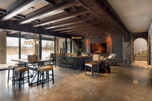 Photo for 835 Hunt Farm Road, Long Lake, MN 55356 - Listing #5693151 The richly stained coffered ceiling sets a casual and inviting feel to this entertaining retreat.