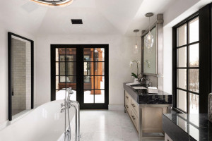 Photo for 835 Hunt Farm Road, Long Lake, MN 55356 - Listing #5693151 Carrara marble tile surrounds the step-in shower. You will find custom lighting throughout.