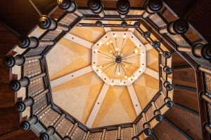Photo for 835 Hunt Farm Road, Long Lake, MN 55356 - Listing #5693151 The ceiling of the staircase is polished limestone for a smooth and stunning architectural design.