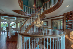Photo for 3465 County Road 44, Minnetrista, MN 55364 - Listing #5717059 Spiral staircase showcases a crystal chandelier.