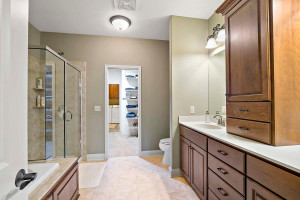 Photo for 18359 Justice Way, Lakeville, MN 55044 - Listing #5758983 Master Bath with separate tub and shower, extra cabinet space and walks through to closet and laundry room