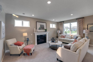 Photo for 18352 Hamel Drive, Lakeville, MN 55044 - Listing #6092594 Spacious family room with ample natural light. *All photos are of a former model home, please inquire for details.