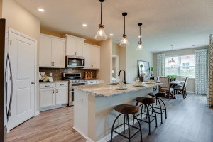 Photo for 13633 Applewood Trail, Rosemount, MN 55068 - Listing #6098803 An elegant combination of quartz countertops and while enameled maple cabinets help bring to life a kitchen that will prove to be every bit as functional as it is beautiful. *Photo of previous model, selections will vary.