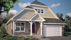 The Heartland Cottage is the exterior chosen for this home. Spacious front porch and soaring roof lines provide a stunning curb appeal. Siding product is James Hardie and will be white. Inquire for specific details.