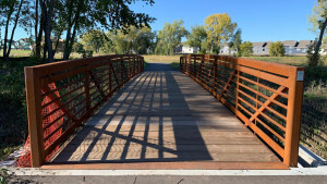 Bridge and trail that was recently added through the community.