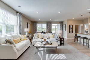 Photo for 18215 Hideaway Trail, Lakeville, MN 55044 - Listing #6118056 Open family room to the kitchen and dining area.