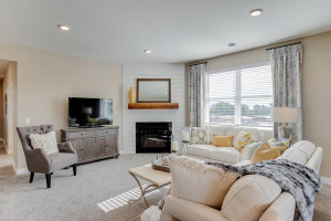 Photo for 18215 Hideaway Trail, Lakeville, MN 55044 - Listing #6118056 Open family room to the kitchen and dining area.