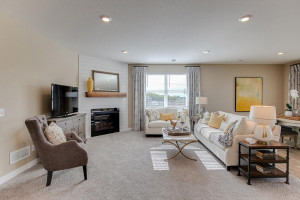 Photo for 18215 Hideaway Trail, Lakeville, MN 55044 - Listing #6118056 Gas corner fire place and large windows to let in the natural light.