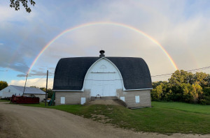 Photo for 37236 County 56 Boulevard, Cannon Falls, MN 55009 - Listing #6103770 Unique barn with gable entrance on the upper level. The beauty of a rainbow after a storm perfectly frames the barn. The lower level could be for horses or goats or cows or...