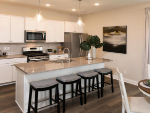 Photo for 7294 Bunker Lake Boulevard NW, Ramsey, MN 55303 - Listing #6123436 Photo of a different home with similar floorplan. Finishes and options may vary. Great room open to dining and kitchen.