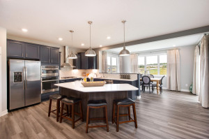 Kitchen and Morning room. Picture of Model Home. Options may vary in actual home