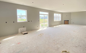 Photo for 12391 62nd Street NE, Otsego, MN 55301 - Listing #6195953 Excuse the mess! Home under construction. Picture is of actual home. View of main level from kitchen towards family room.