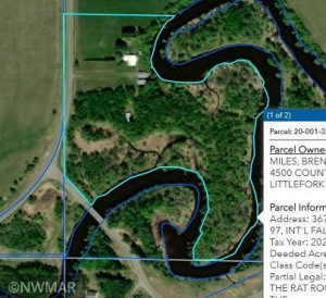 Photo for 3670 County Road 97, International Falls, MN 56649 - Listing #6236178 Country Acreage Rat Root River Aerial 1.jpg